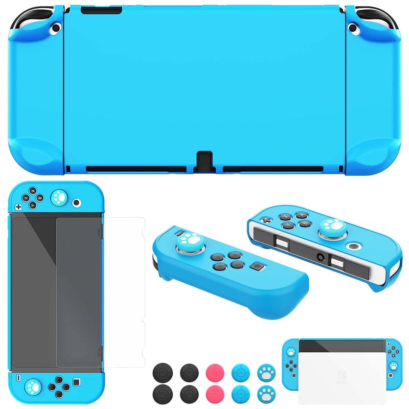 COMCOOL Dockable Case for Nintendo Switch OLED 2021 - Protective Cover Accessories for NS OLED and Joy-Con Controller with Screen Protector - Skyblue - Image 1